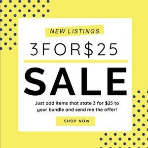 Checkout my 3 for 25.00 moving sale